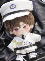 Rooftop doll clothes blowing bubble Klin cotton doll clothes 20cm doll clothes black and white uniform cool handsome belt.