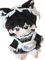 Cotton doll clothes, 20cm in size, Blowing Bubbles Clan attire for male and female dolls, featuring adorable maid outfits.