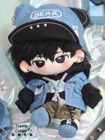 Denim cool doll clothes blowing bubble Klin cotton doll clothes doll clothing cool handsome vest rivet trend 20cm swagger brother.