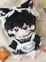 Cotton doll clothes, 20cm in size, Blowing Bubbles Clan attire for male and female dolls, featuring adorable maid outfits.