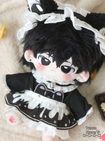 Cotton doll clothes, 20cm in size, Blowing Bubbles Clan attire for male and female dolls, featuring adorable maid outfits.