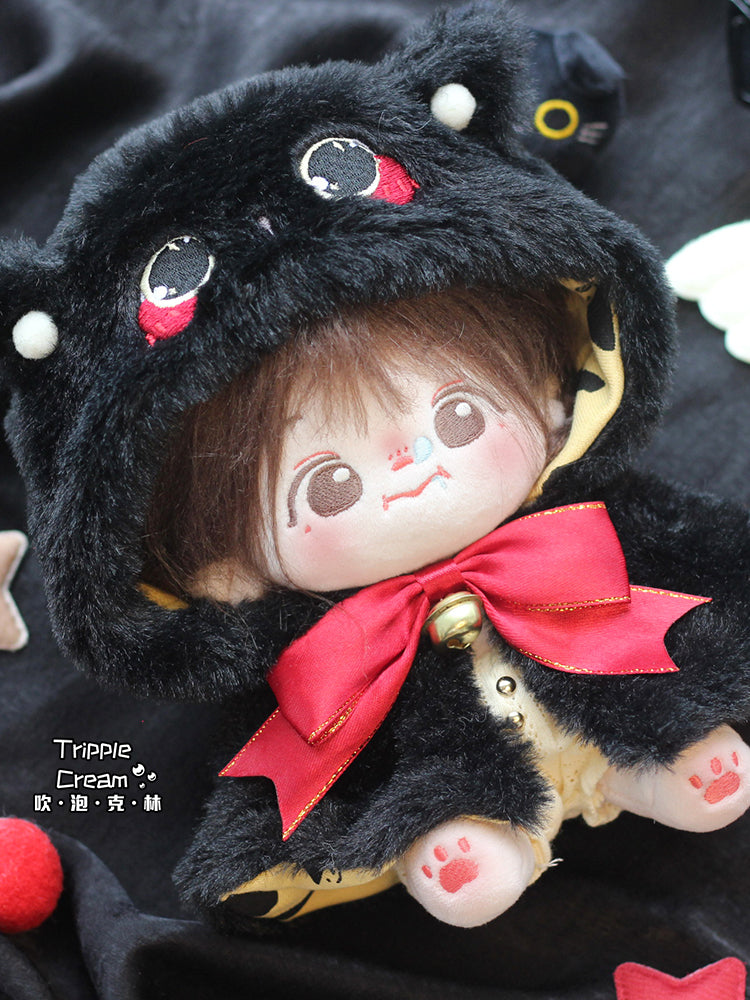 Black Cat Riddle Double-sided Cape Series doll clothes, Blowing Bubbles Clan cotton doll clothes, fluffy and adorable attire for dolls