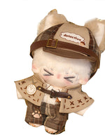 10cm Night Breeze Sound Blowing Bubble Klin Cotton Doll Clothes 10cm Doll Detective Cape British Fox