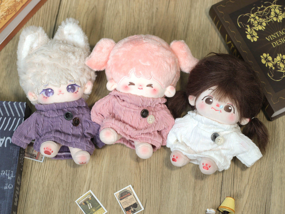 Cotton doll clothes 10cm & 20cm Labubu clothing original blowing bubble Klin sweater series new color simple.