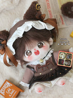 Cotton doll clothes, 20cm in size, Blowing Bubbles Clan attire for male and female dolls, featuring adorable maid outfits.