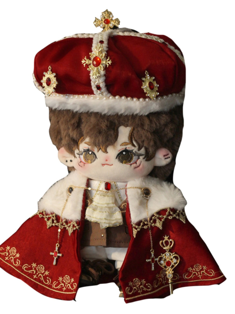 Coronation Ceremony Cotton Doll Clothes Blowing Bubble Klin 20cm Attribute-Free Court King Cape Noble Gorgeous Crown.