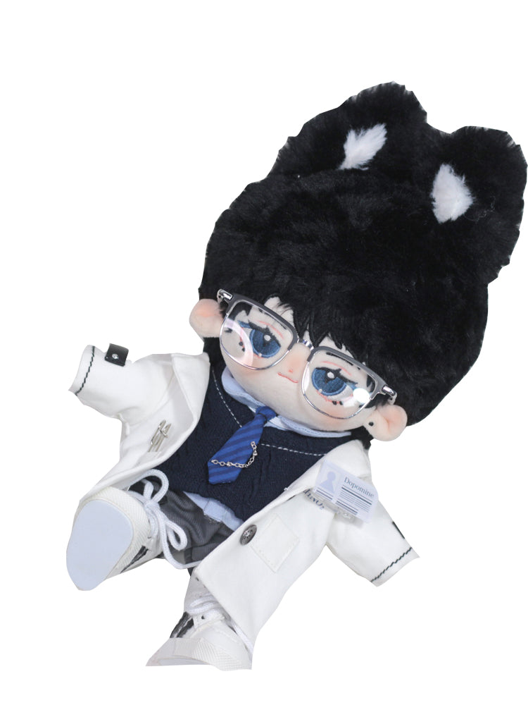 Cotton doll clothes, 20cm in size, original design by Blowing Bubbles Clan, pure white scientific uniform with elegant glasses, suitable for student professionals