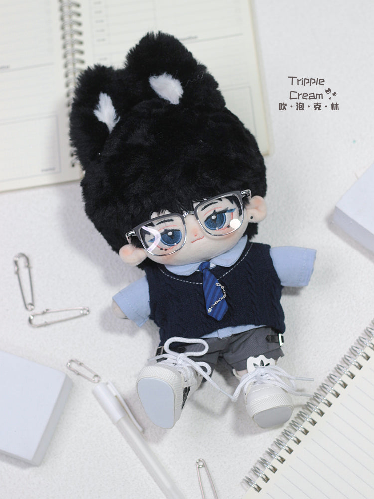 Cotton doll clothes, 20cm in size, original design by Blowing Bubbles Clan, pure white scientific uniform with elegant glasses, suitable for student professionals