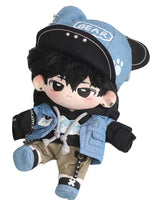 Denim cool doll clothes blowing bubble Klin cotton doll clothes doll clothing cool handsome vest rivet trend 20cm swagger brother.