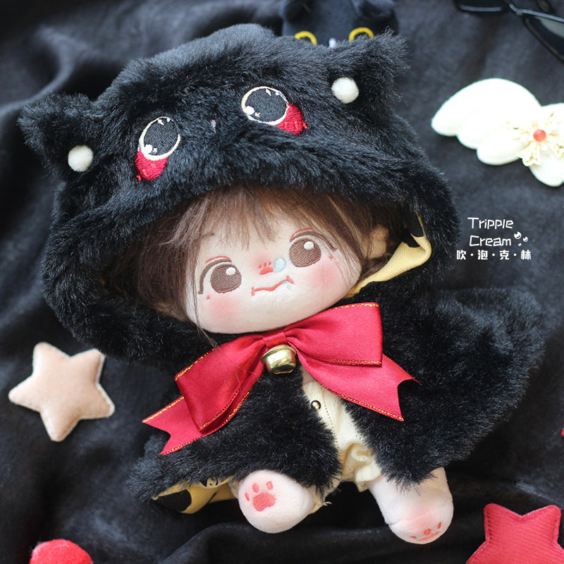 Black Cat Riddle Double-sided Cape Series doll clothes, Blowing Bubbles Clan cotton doll clothes, fluffy and adorable attire for dolls