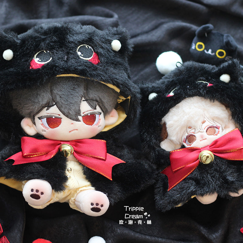 Black Cat Riddle Double-sided Cape Series doll clothes, Blowing Bubbles Clan cotton doll clothes, fluffy and adorable attire for dolls