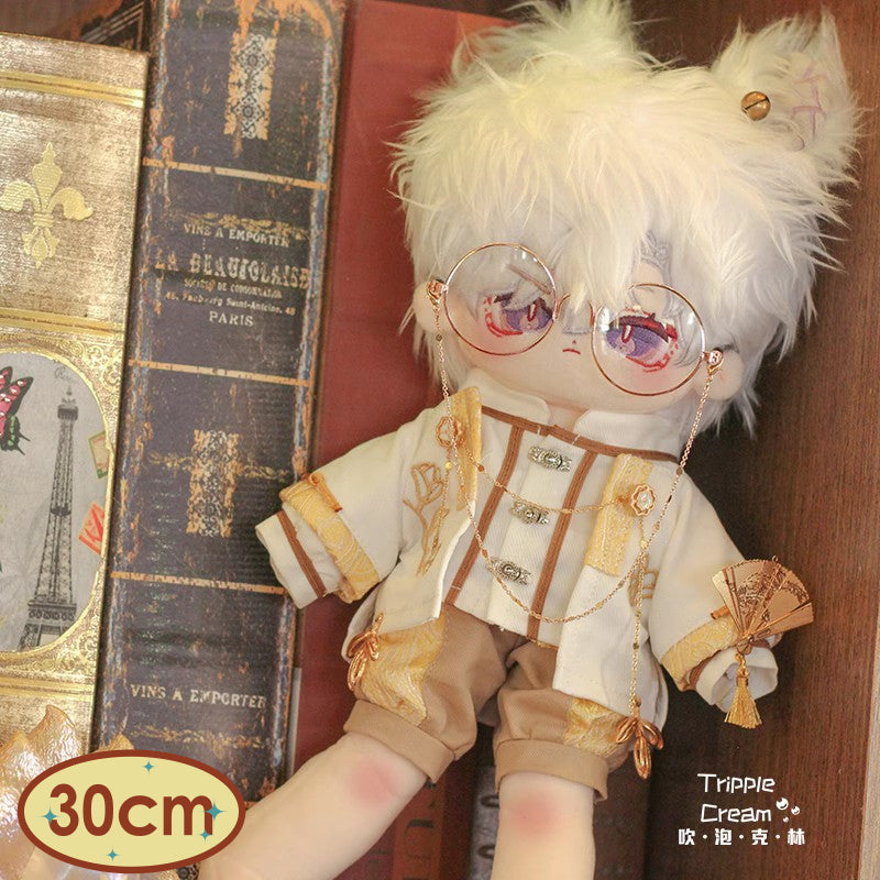 Yulan Gentleman Cotton Doll Clothes Blowing Bubble Klin 20cm Attribute-Free Western Republic Handsome Glasses Elegant.