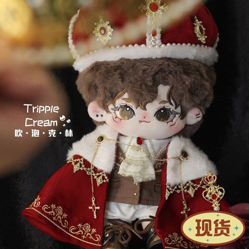 Coronation Ceremony Cotton Doll Clothes Blowing Bubble Klin 20cm Attribute-Free Court King Cape Noble Gorgeous Crown.