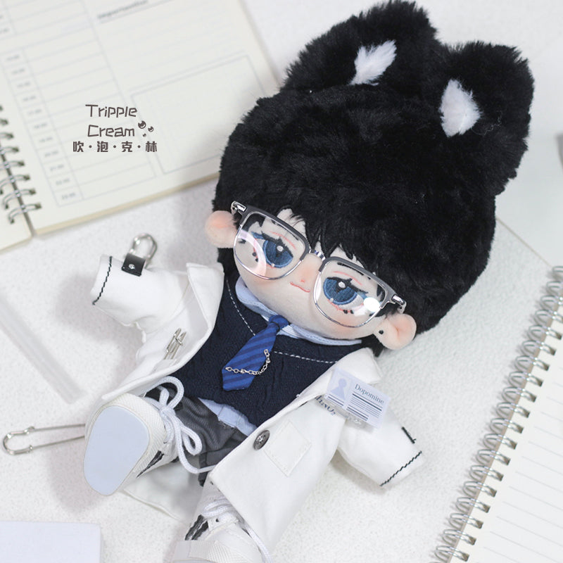 Cotton doll clothes, 20cm in size, original design by Blowing Bubbles Clan, pure white scientific uniform with elegant glasses, suitable for student professionals