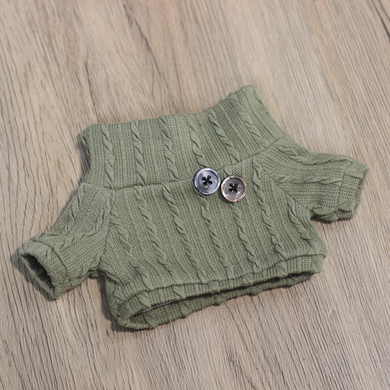 Cotton doll clothes 10cm & 20cm Labubu clothing original blowing bubble Klin sweater series new color simple.