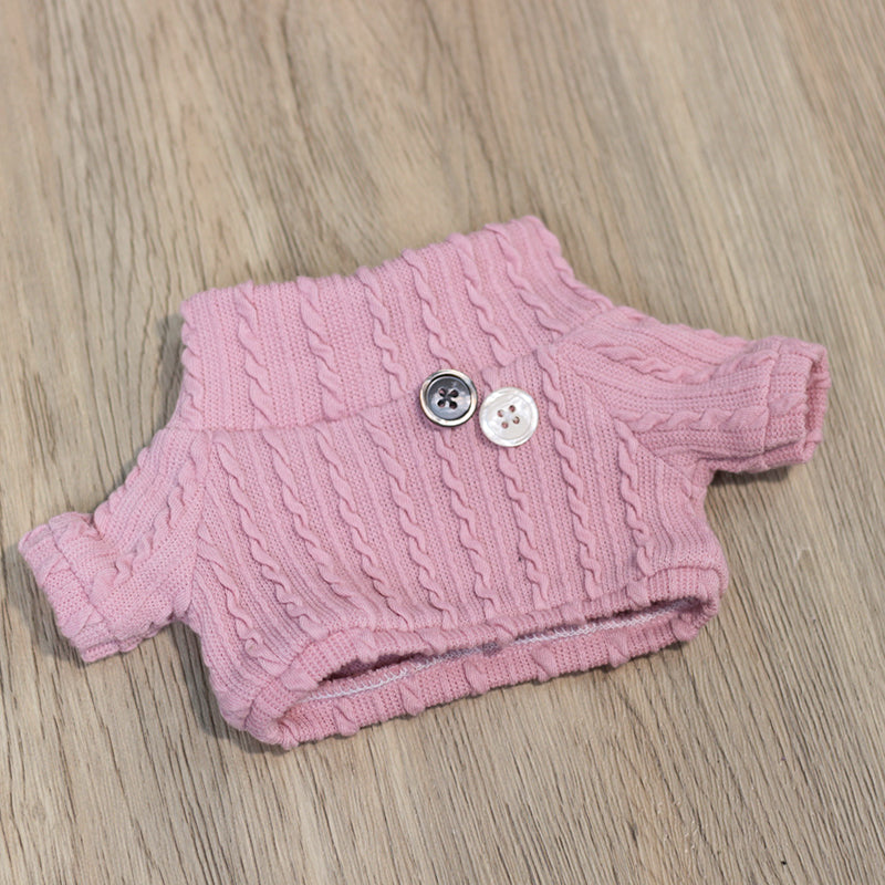 Cotton doll clothes 10cm & 20cm Labubu clothing original blowing bubble Klin sweater series new color simple.