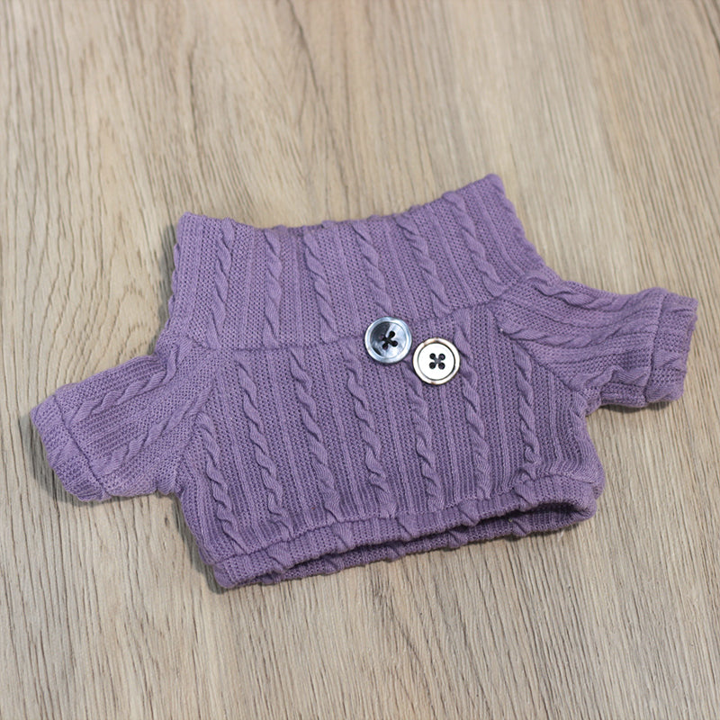 Cotton doll clothes 10cm & 20cm Labubu clothing original blowing bubble Klin sweater series new color simple.