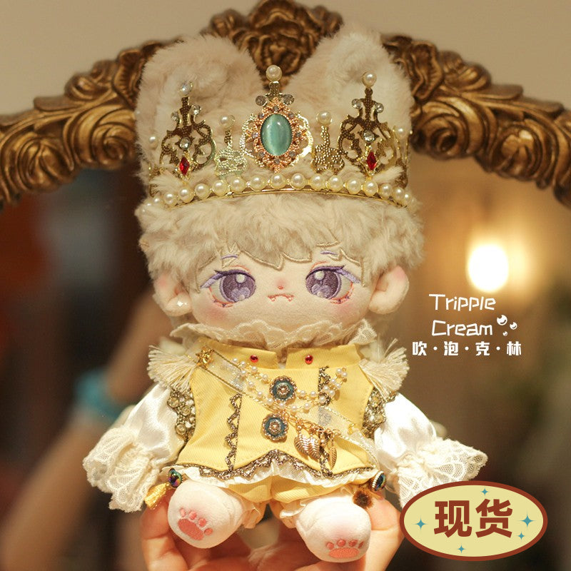 Coronation Ceremony Cotton Doll Clothes Blowing Bubble Klin 20cm Attribute-Free Court King Cape Noble Gorgeous Crown.