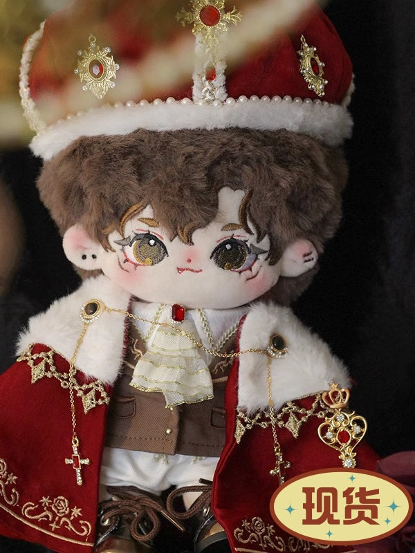 Coronation Ceremony Cotton Doll Clothes Blowing Bubble Klin 20cm Attribute-Free Court King Cape Noble Gorgeous Crown.