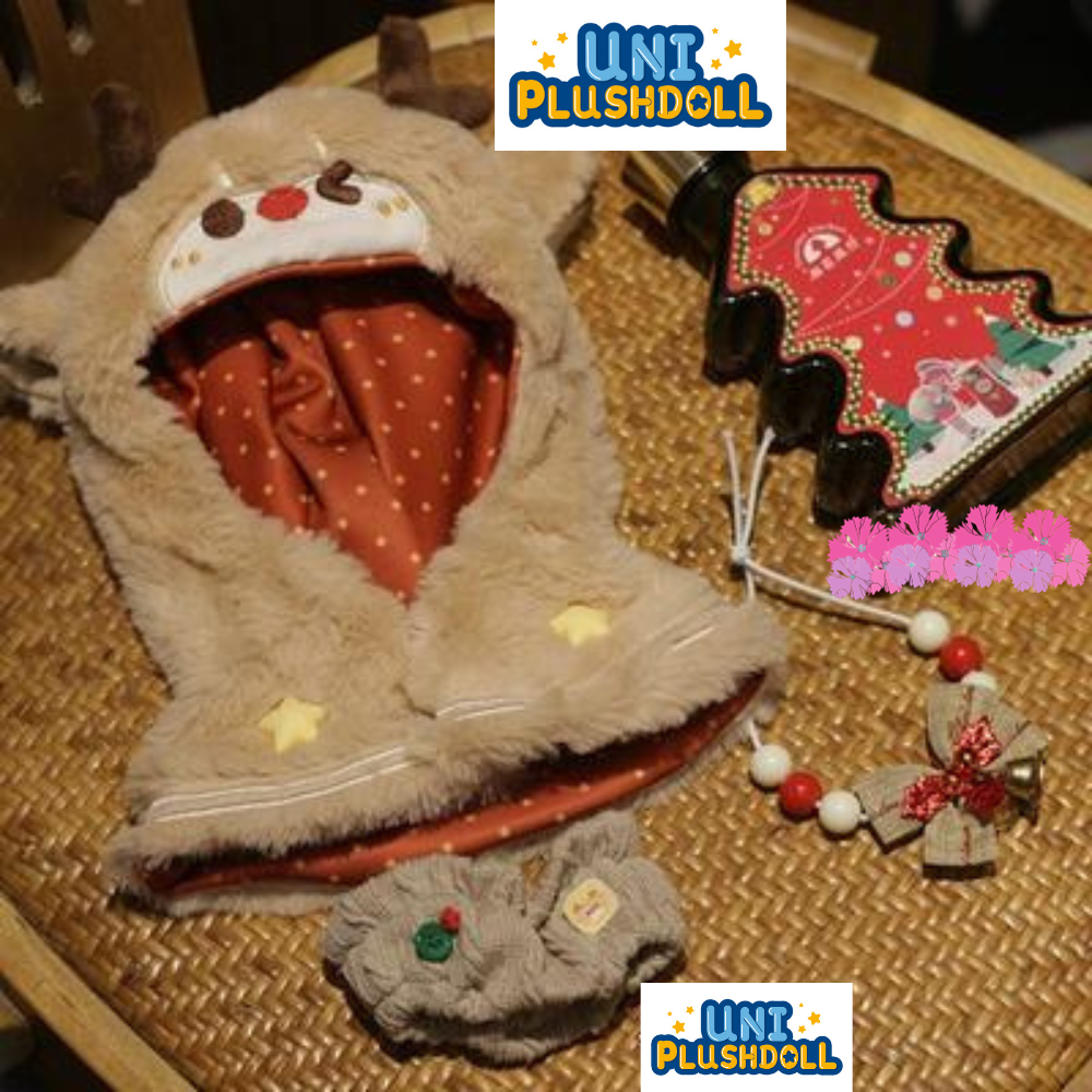 UniPlush Doll Original 20cm Cotton Doll Clothes, 20cm clothing, original Silent Night Carol series, reindeer, gingerbread man, Christmas children's gift #PN-u501