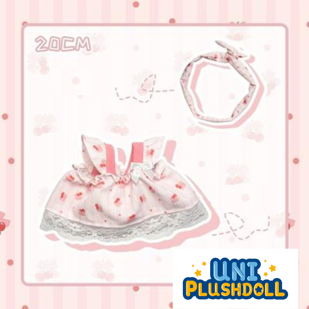 Uni Plush Doll Original 20cm cotton doll clothes, Little Pink Dress. Skirt  #pn-u503