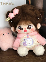 Uni Plush Doll Clothes-20cm cotton doll clothes for girls -Fluffy Rabbit and Lucky Little Bear Doll Clothes